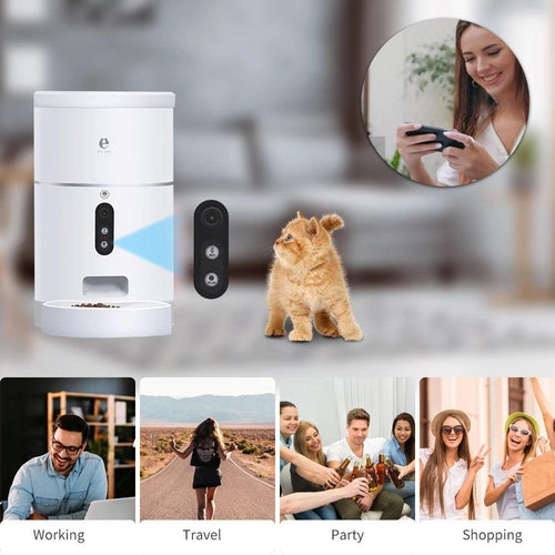 Smartpet Food Dispenser With Camera: App-Controlled Automatic Feeder