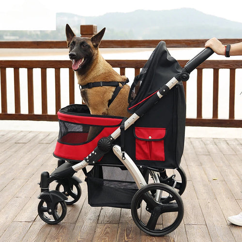 Foldable Large Size Luxury Pet Cart Large Dog Cart Multiple Cats for