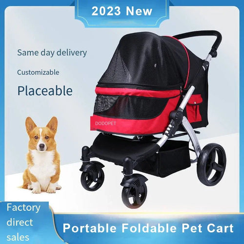 Foldable Large Size Luxury Pet Cart Large Dog Cart Multiple Cats for